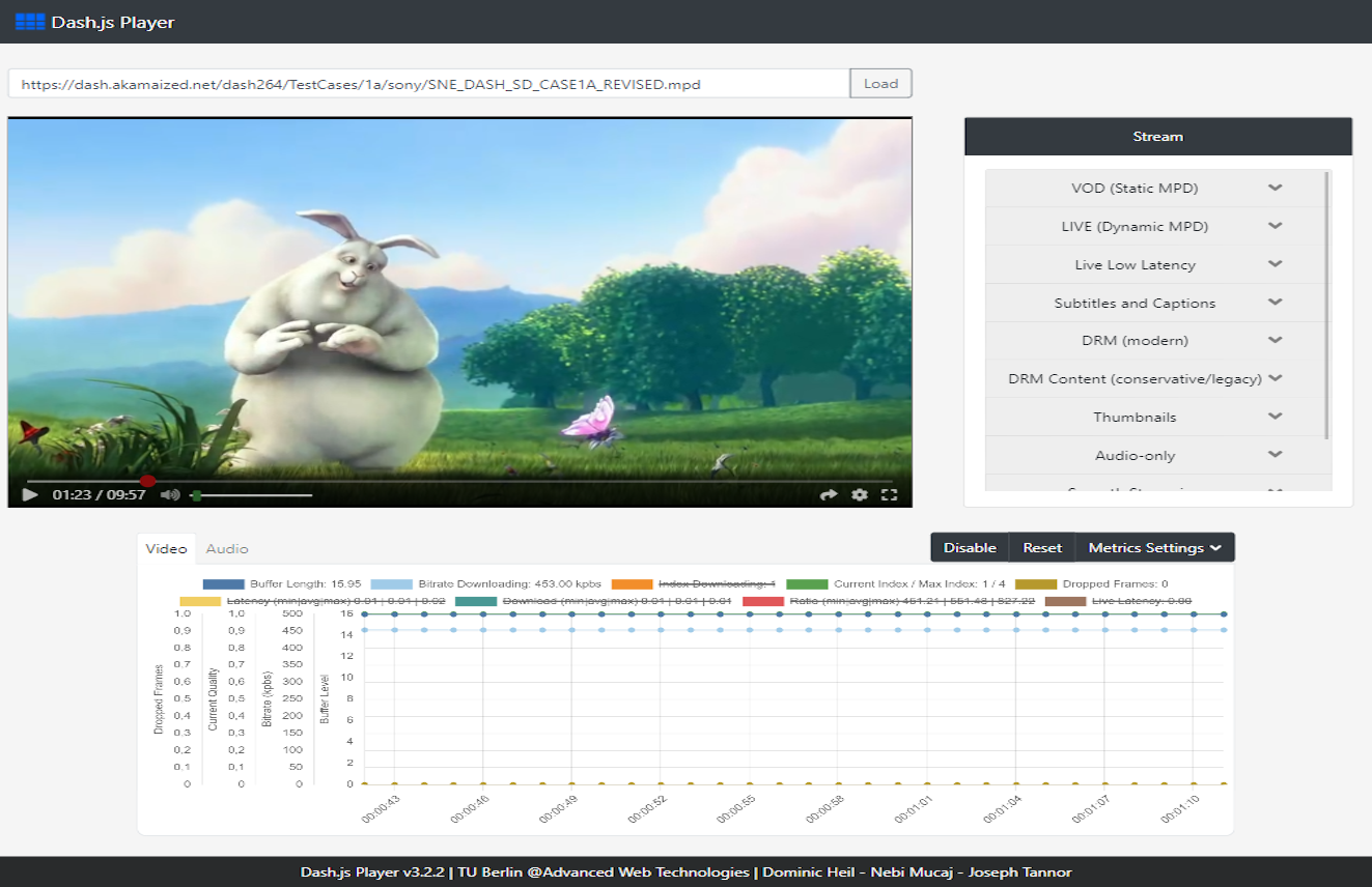 Dash.js Player Project